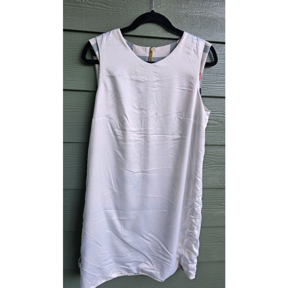 Ted Baker Nayelic Off White Floral Plaid Design Sleeveless Shift Dress - Picture 9 of 14